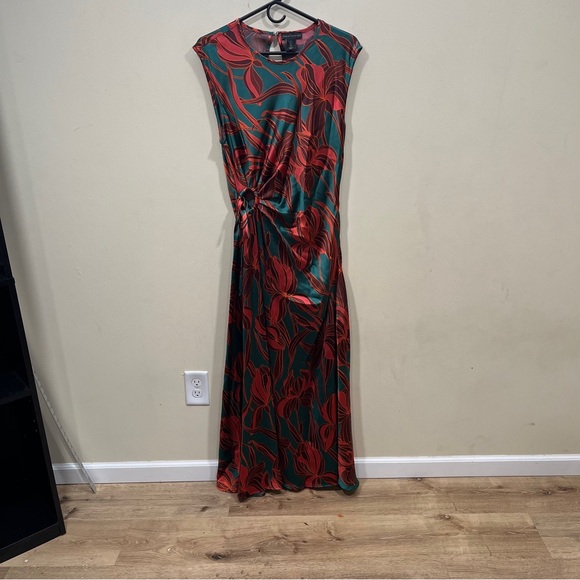 House of Harlow 1960 Dresses & Skirts - House of Harlow 1960Revolve satin floral slip maxi dress cut-out tie waist L EUC